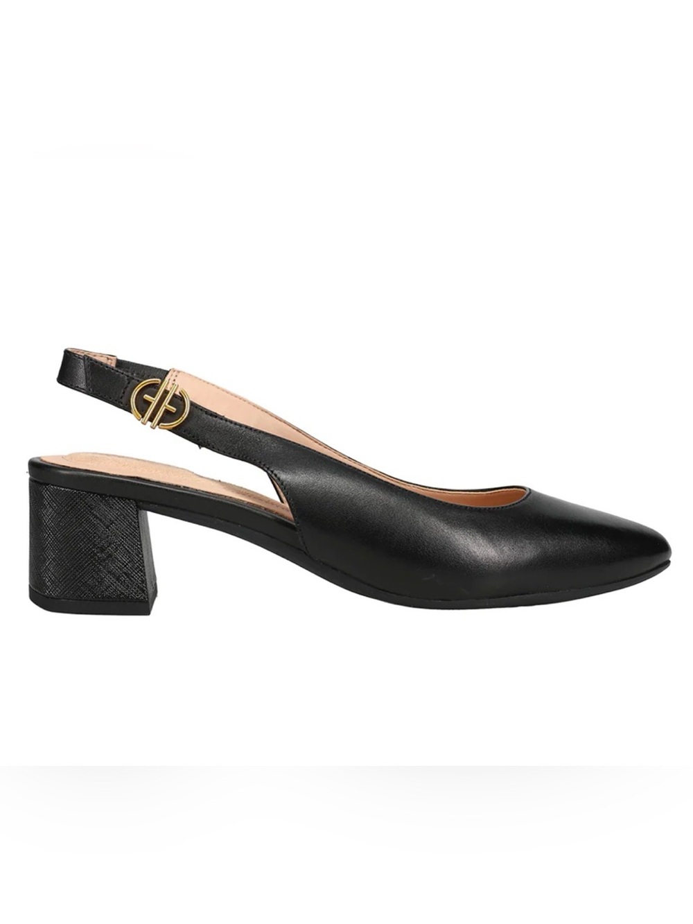 Cole Haan Black Leather Slingback Block Heel Mules size 8